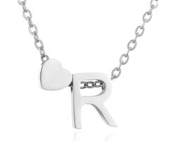 RWQIAN Women's Letter Necklace Gold Rose Gold Silver Letter A-Z Letter Pendant Necklace Jewellery Gifts 45 + 5 cm - ShopVlot
