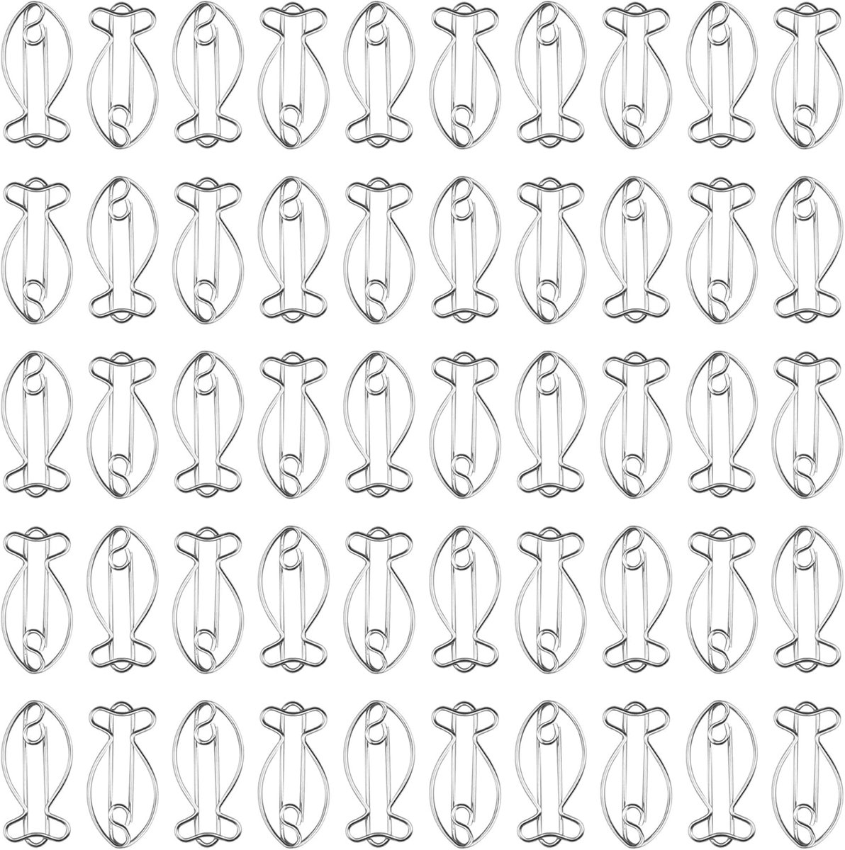 50 stuks paperclips, visvormige, zilveren visvormige ijzeren klemmen, creatieve bladwijzers, paperclips, papierclips - ShopVlot