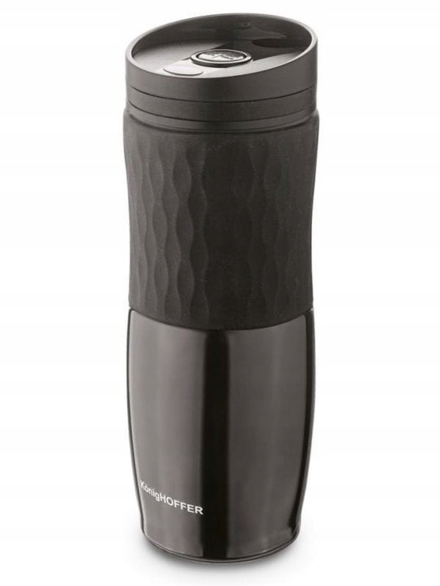 Merkloze Thermosbeker 480ml - Zwart, Ideaal voor Warme en Koude Dranken