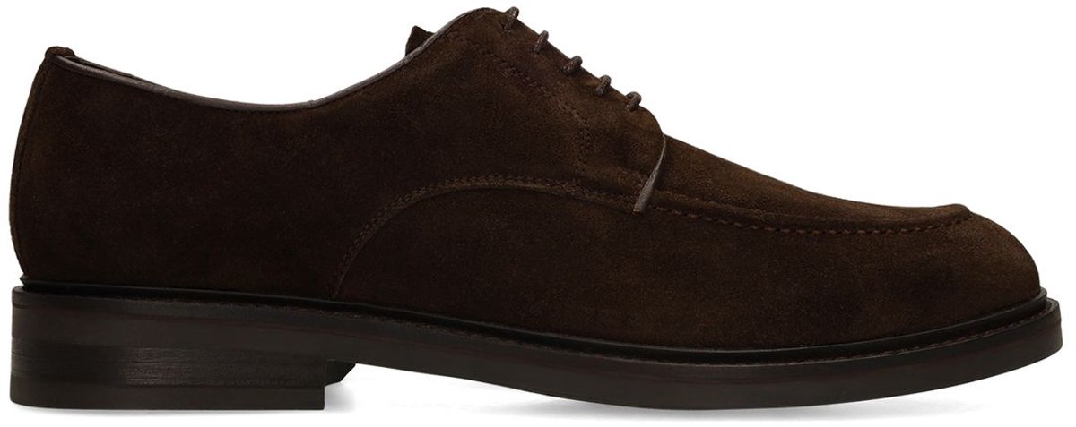 Manfield - Heren - Bruine suède veterschoenen - Maat 42