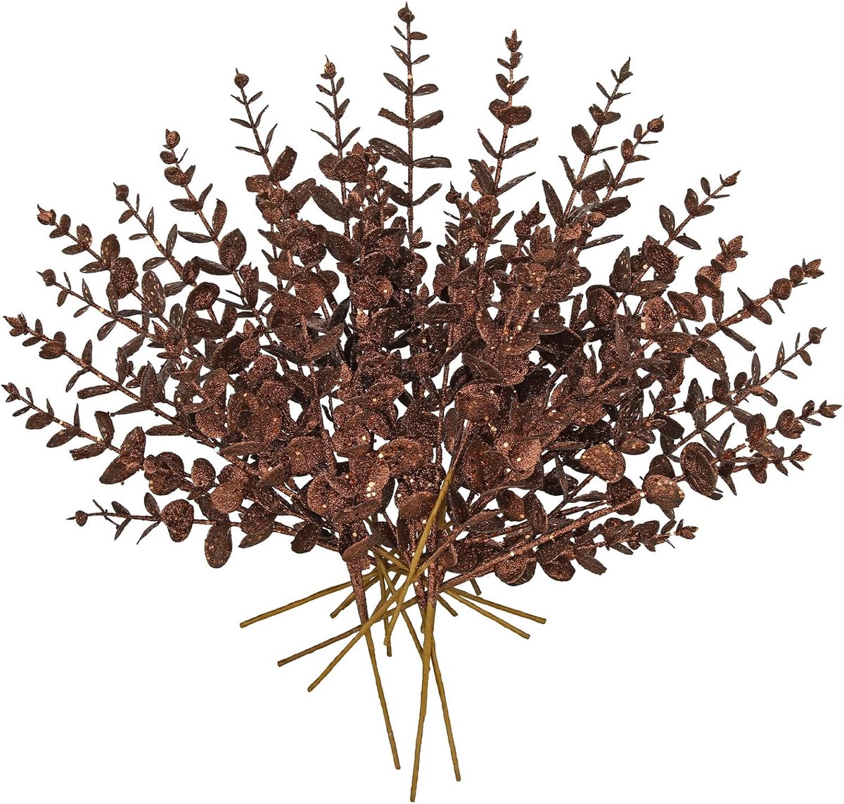 Oairse Set of 20 Artificial Plants Artificial Branch Christmas Decoration Glitter Christmas Leaves for Christmas Tree - ShopVlot