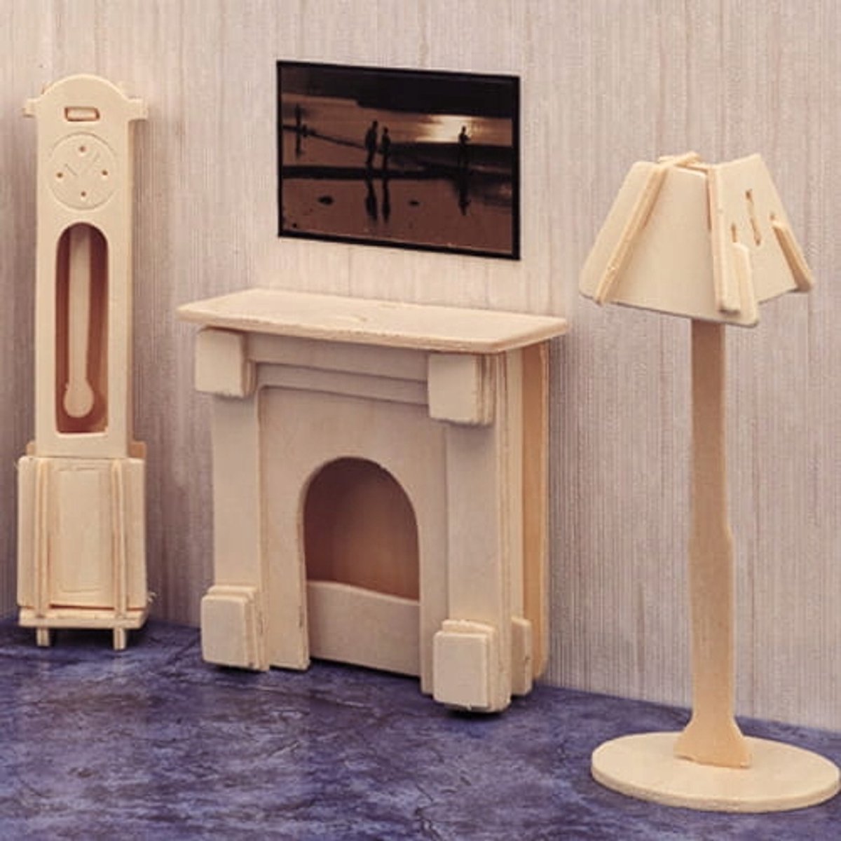 Houten 3D Puzzel: Klok & Lamp - 27 Delen