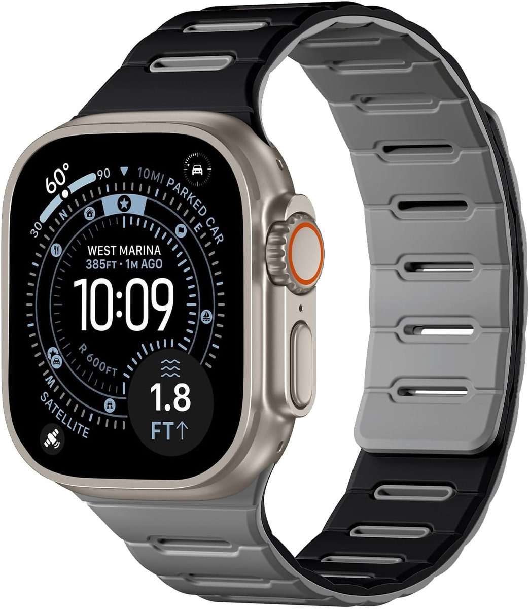 Bandletic Double Sided Reversible Strap Compatible with Apple Watch Strap 49/46/45/44/42/41/40/38mm, Silicone Sport - ShopVlot