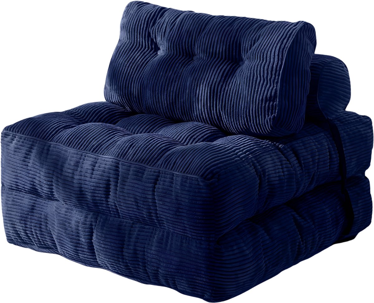 TYR® Slaapstoel - Logeerbed - Slaapbank - Marineblauw - 190cm x 85cm x 20cm