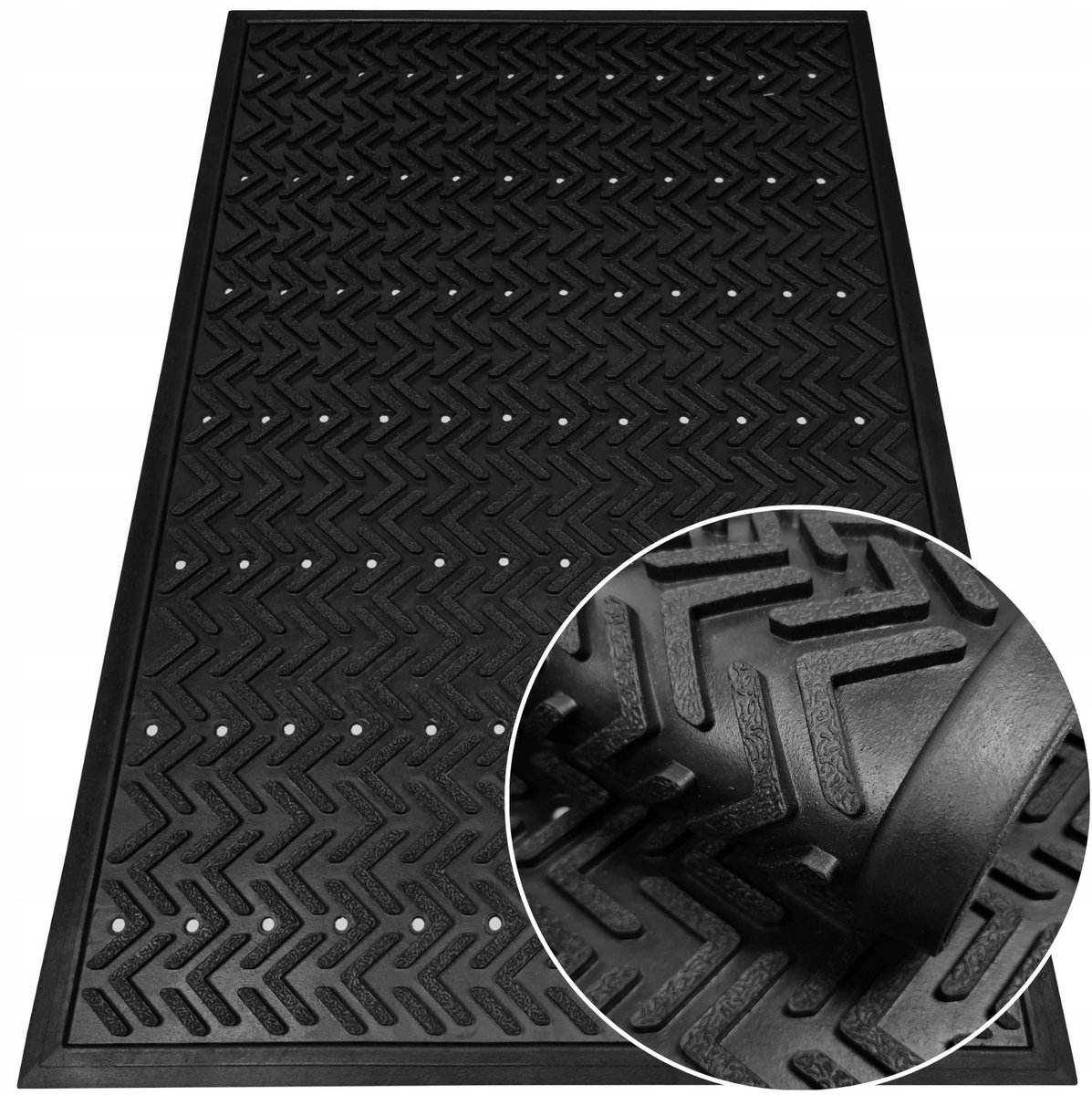 Rubberen Buitenmat Deurmat 60x90 cm met Opritten - Antislip