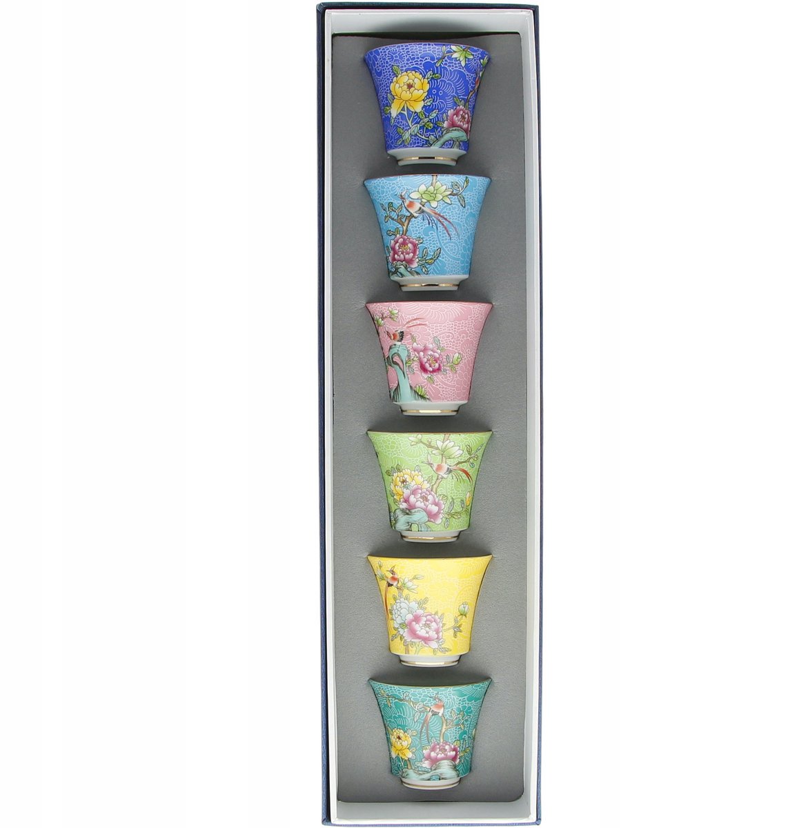 Porseleinen theekomjes set van 6, 60ml, voor thee en kruiden