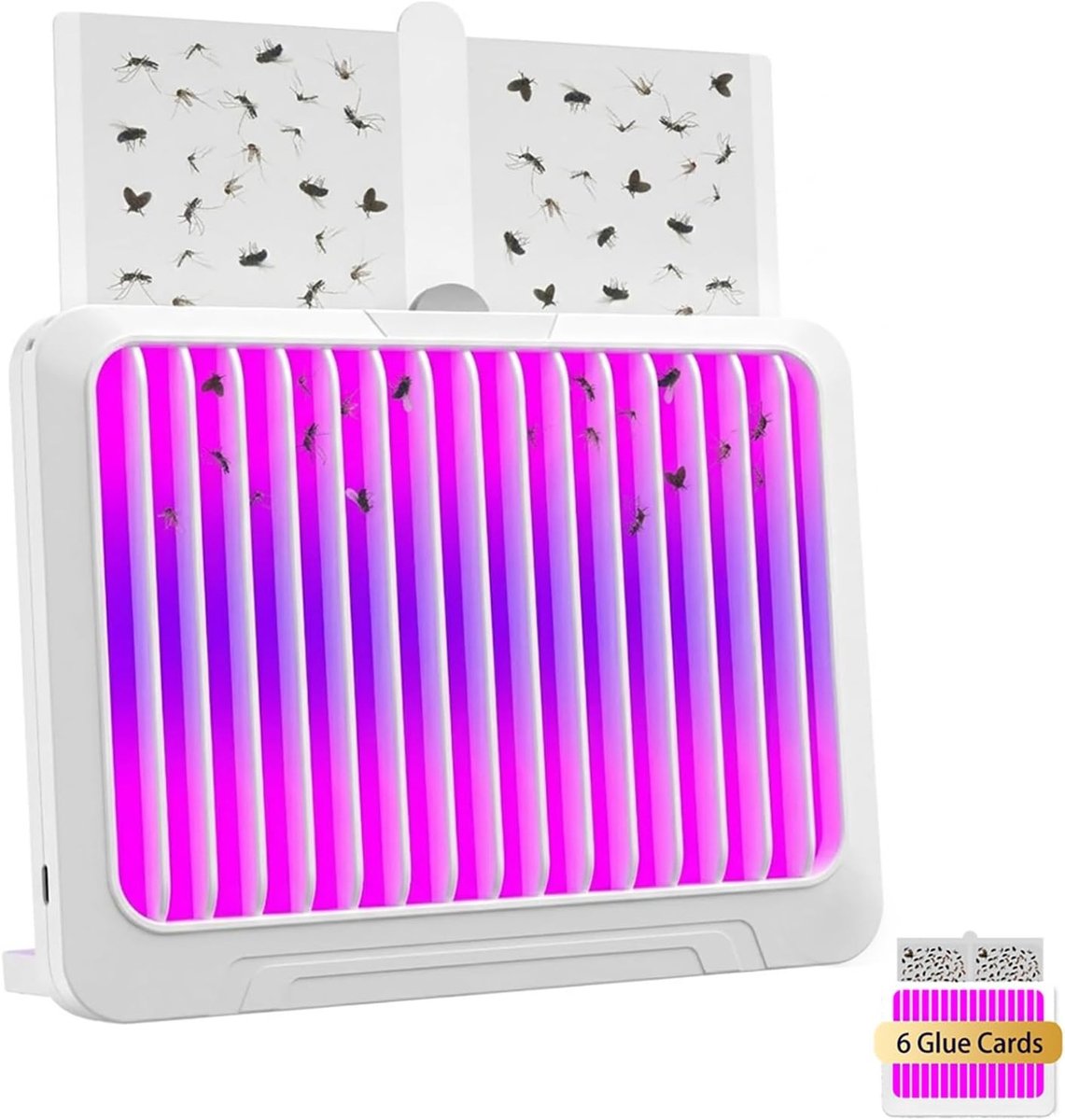 Muggenlamp - Wit - Compact - Elektrische Vliegenval met UV-LED Licht - Voor Binnengebruik