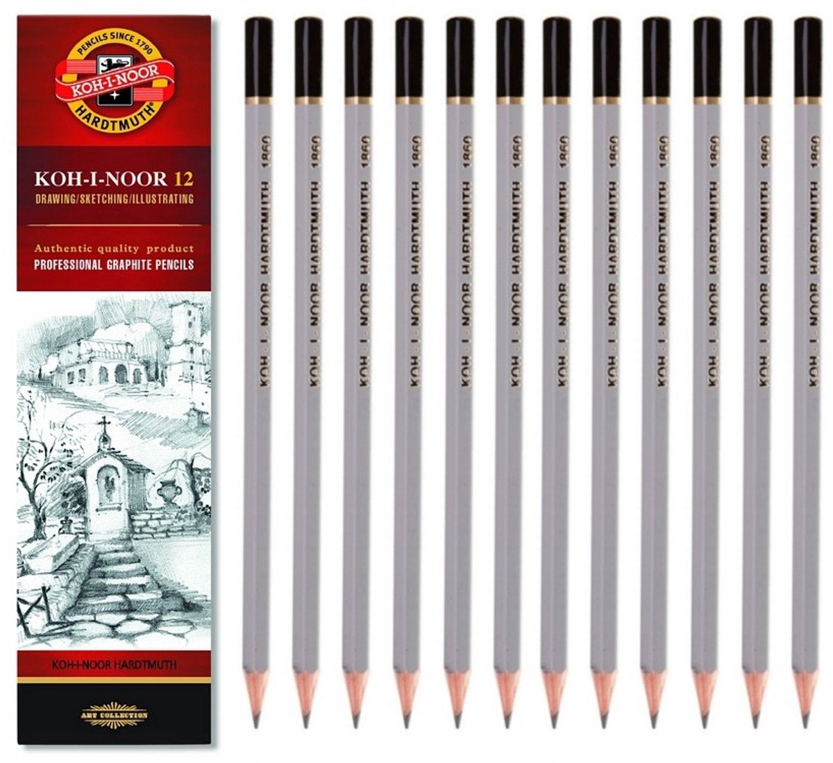Koh-I-Noor Goldstar 1860 Tekenpotloden F1 - Set van 12
