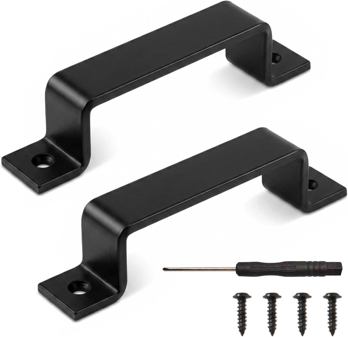 Schuifdeurgreep 157 mm - zwart roestvrij staal - vintage stijl - ergonomische grip - ShopVlot