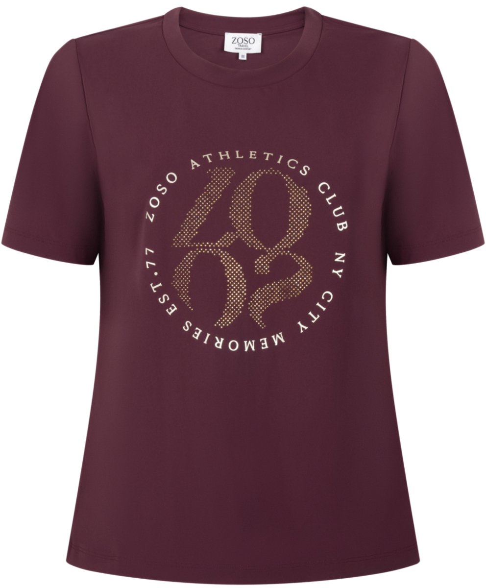 Zoso T-shirt Britt 264 Bordeaux Dames Maat - M