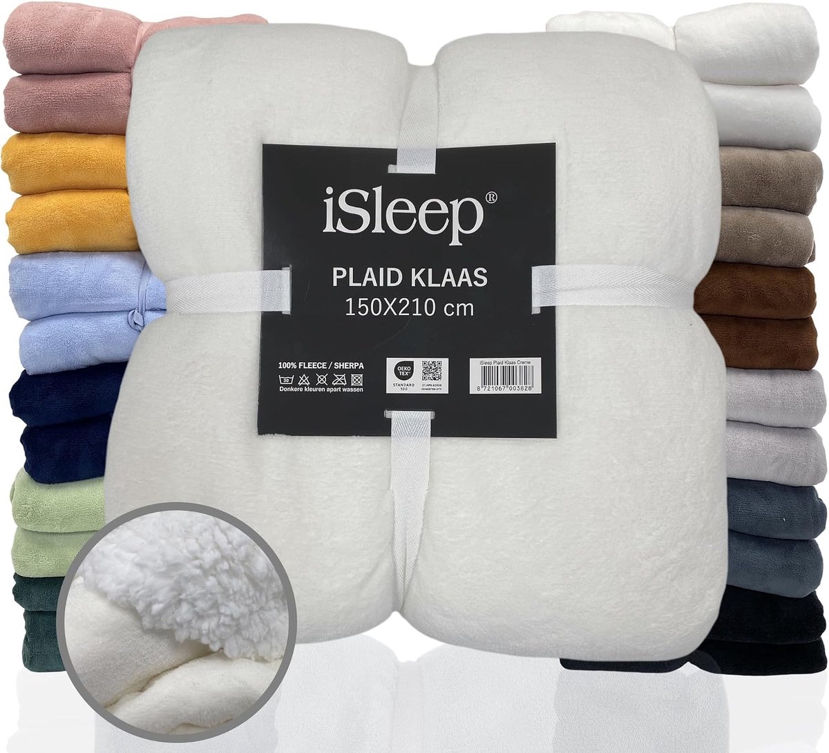 iSleep Plaid Klaas 150x210, soft and supple (Light beige) - ShopVlot