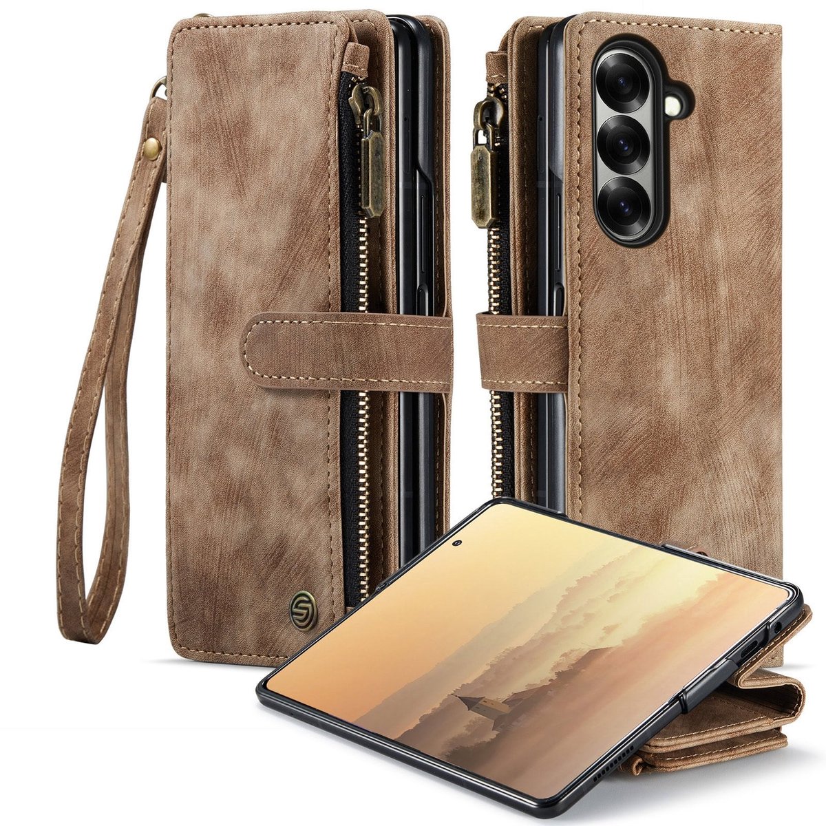 Solidenz bookcase - Geschikt voor Samsung Galaxy Z Fold8 Ultra - Bruin
