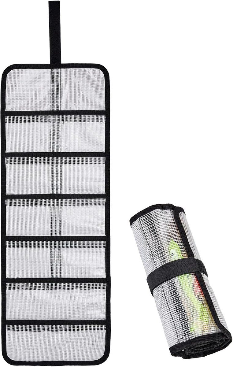 Roll Up Fishing Lure Wraps Set-Durable Lure Bag 6 Pocket PVC Protective Cover Saltwater Hook Covers Dust Lure - ShopVlot