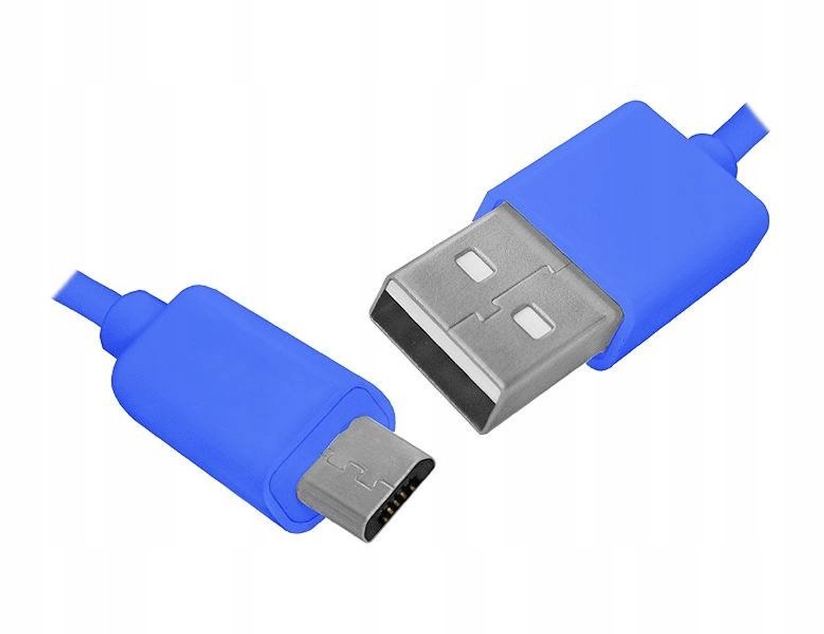 2x USB naar MicroUSB Kabel, 1m, Blauw