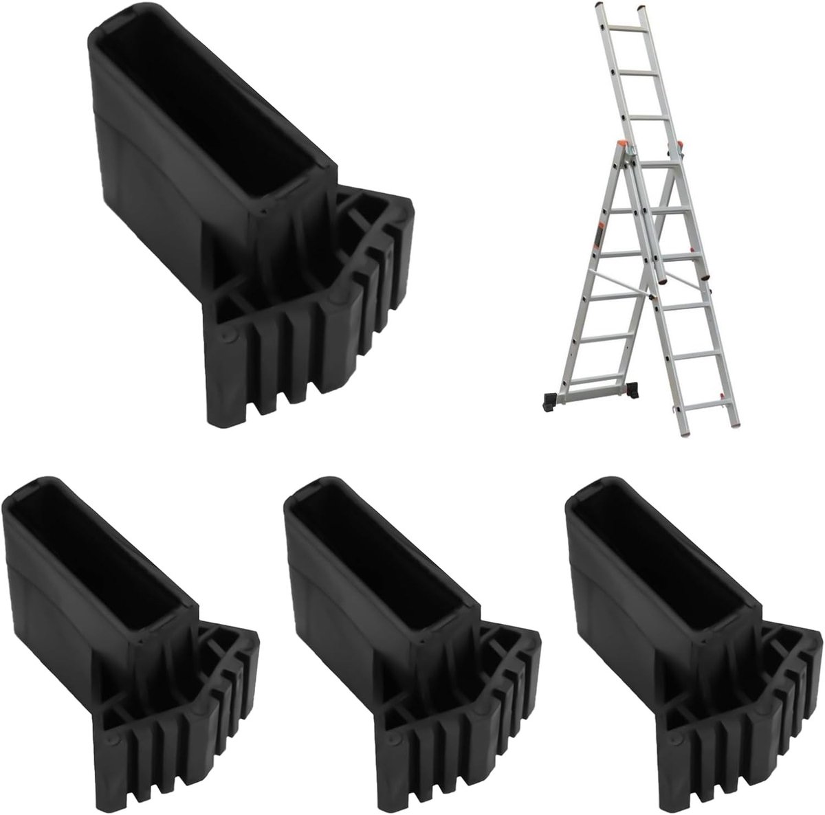 Rubberen Voetjes voor Ladders - Zwart - Antislip en Duurzaam - Voor Universele Ladderbeveiliging