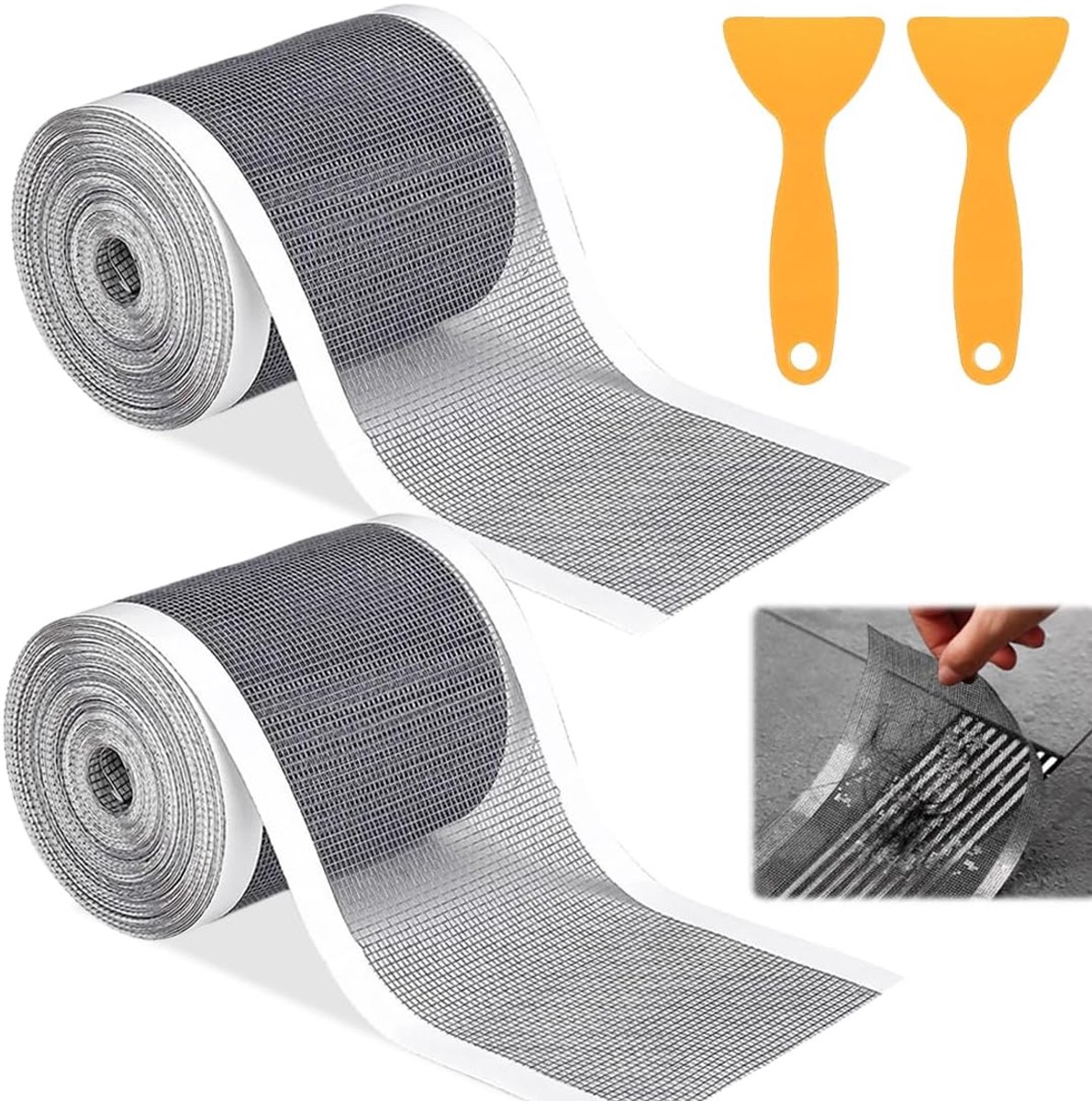 2 stuks afvoerzeef douche 10 cm x 10 m - op maat te snijden haarzeef douche haarvanger douche douche zeef afvoer haar - ShopVlot