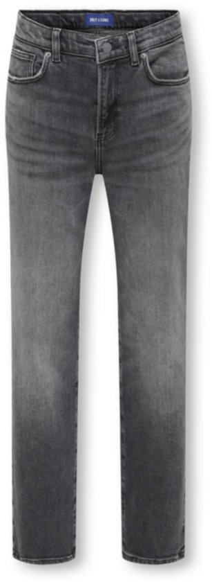 Grijze denim jeans met een rechte pasvorm, licht vervaagd.