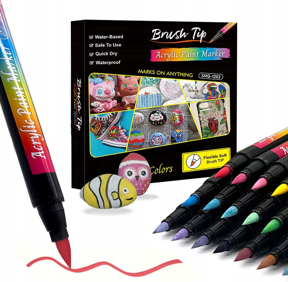 30 Kleuren Acryl Markers Set - Voor Stenen, Kleding & DIY