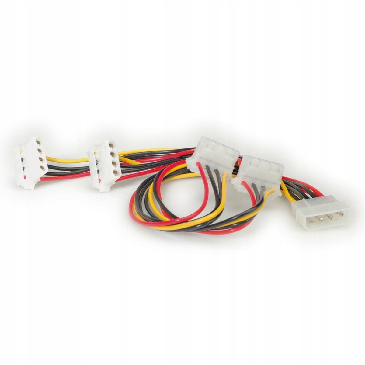 Rolline Y-Voedingskabel HDD naar 4x 4-pin HDD 90° 0,45m