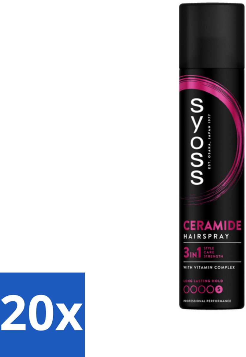 20 x Syoss - Ceramide - Haarspray - Herstelt Haarvezels - 300 ml - Haarspray - Haarherstel - Ceramide - Panthenol - Niacinamide