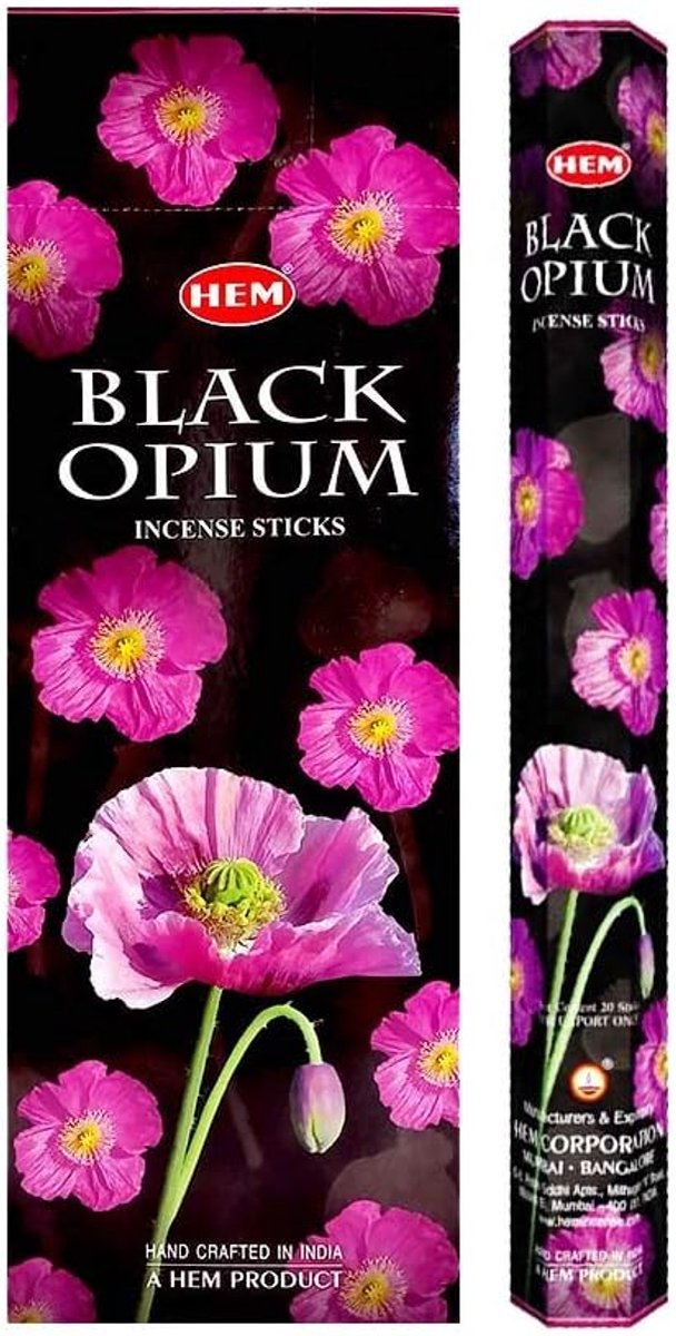 BLACK OPIUM by HEM BIG PACK 6 x 20 Incense Sticks Original India Incense - ShopVlot