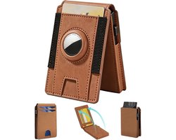 HAWILAND Slanke herenportemonnee, kleine RFID-blokkerende vouwportemonnee creditcardhouder, bruin - ShopVlot