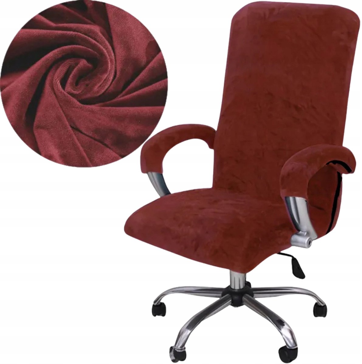 Luxe Velours Stoelhoes Bureau Rotatie Stoel Bordeuax Oeko-Tex