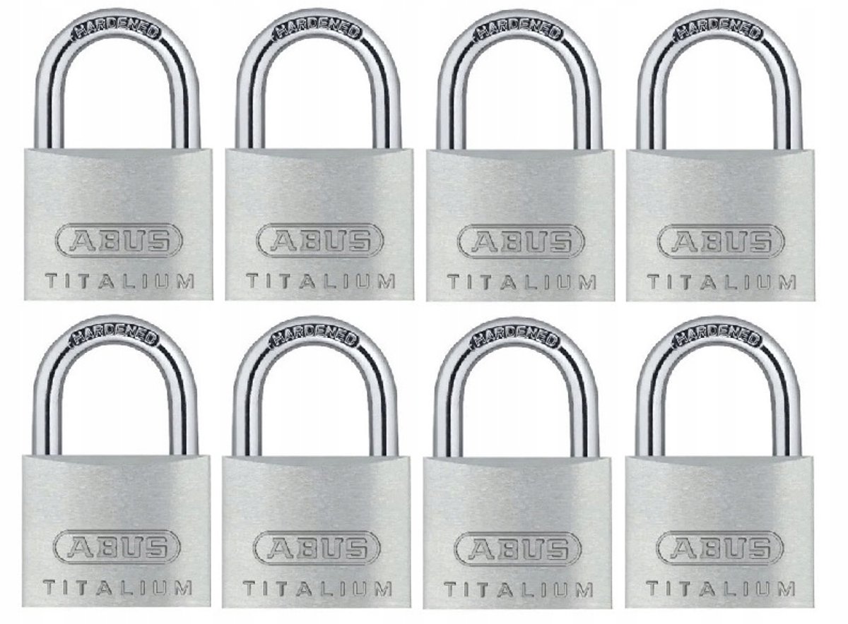 ABUS Titalium 64TI/20 Set: 8 Hangsloten met Gelijksluitend Systeem
