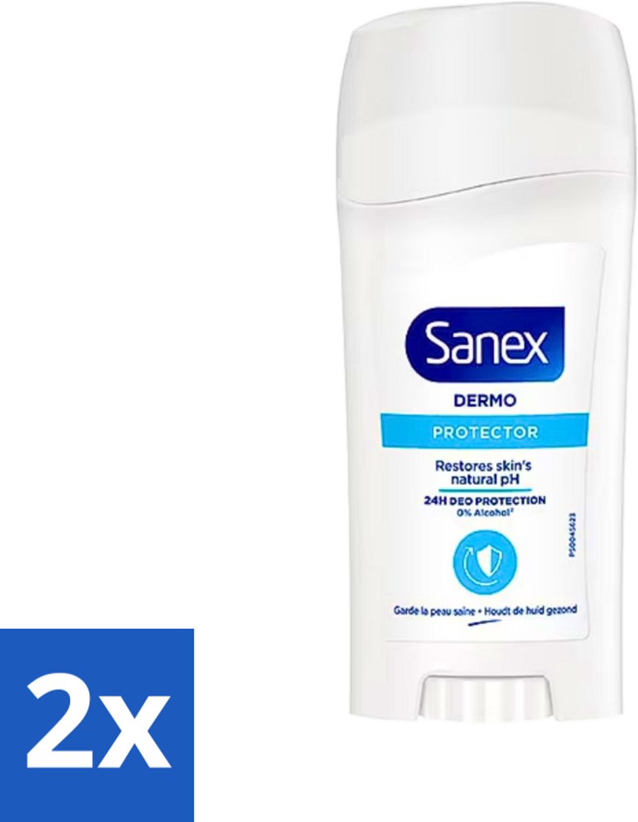 Sanex - Deodorant Stick - Dermo Protector - Huidvriendelijke Formule - 65 ml - Voordeelverpakking - 2 stuks