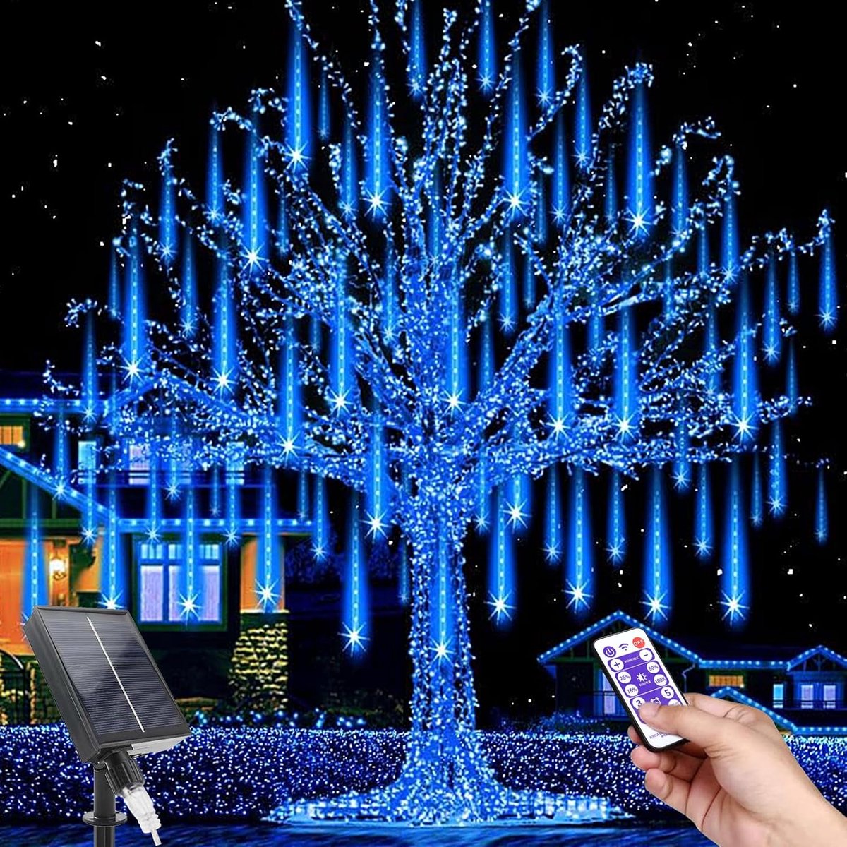 Meteorregen lichtslinger 11,8 inch - 10 buizen - 240 LED's - sfeervolle tuinverlichting - ShopVlot
