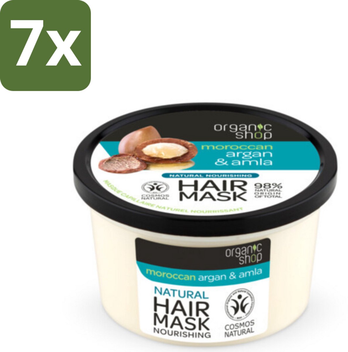 Organic Shop - Haarmasker Argan & Amla - Herstellend en Verzorgend - 250 ml - Bulkverpakking - 7 stuks