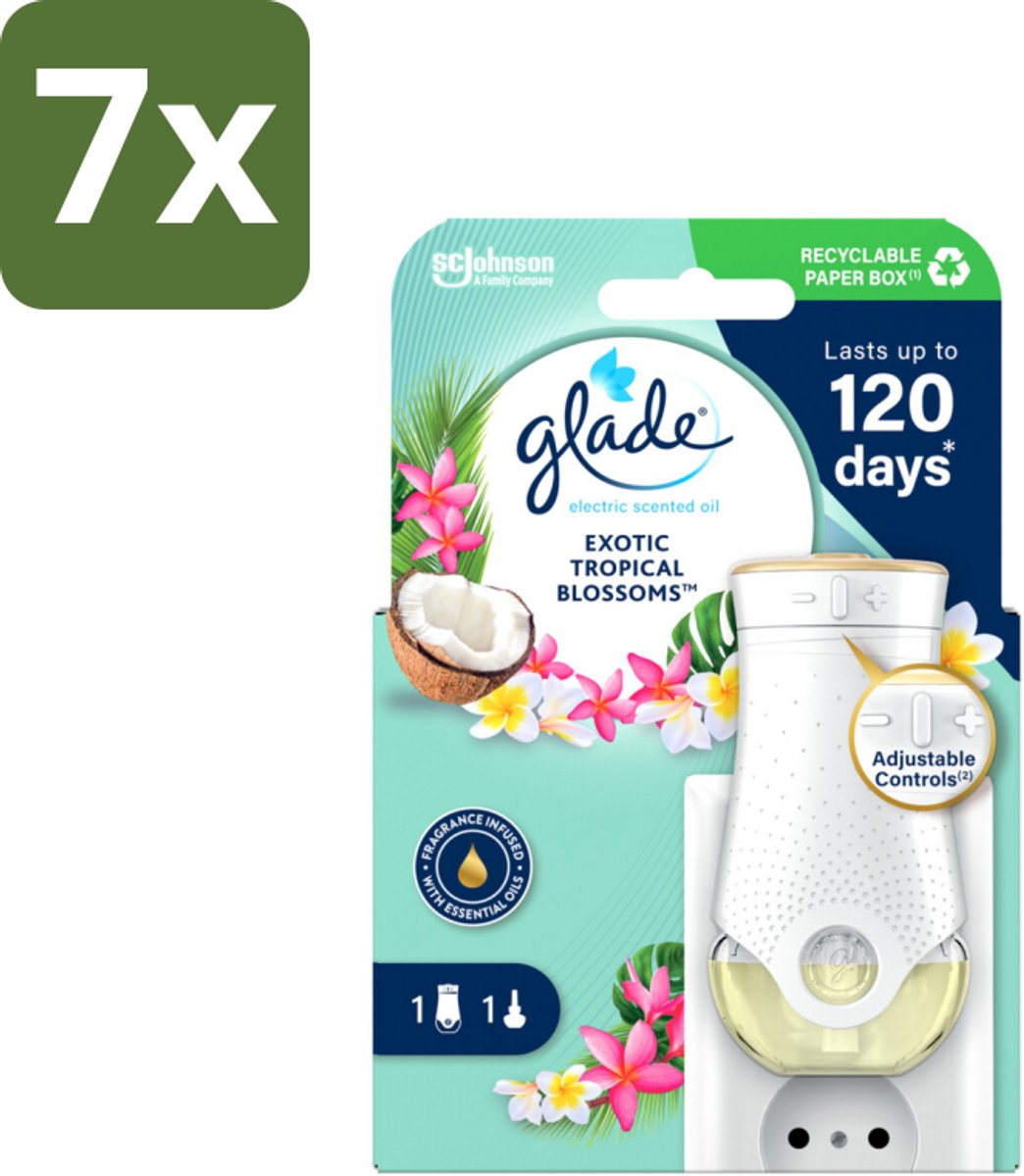 Glade - Houder Elektrische Olie - Exotic Tropical Blossoms - Zonder Navulling - Bulkverpakking - 7 stuks
