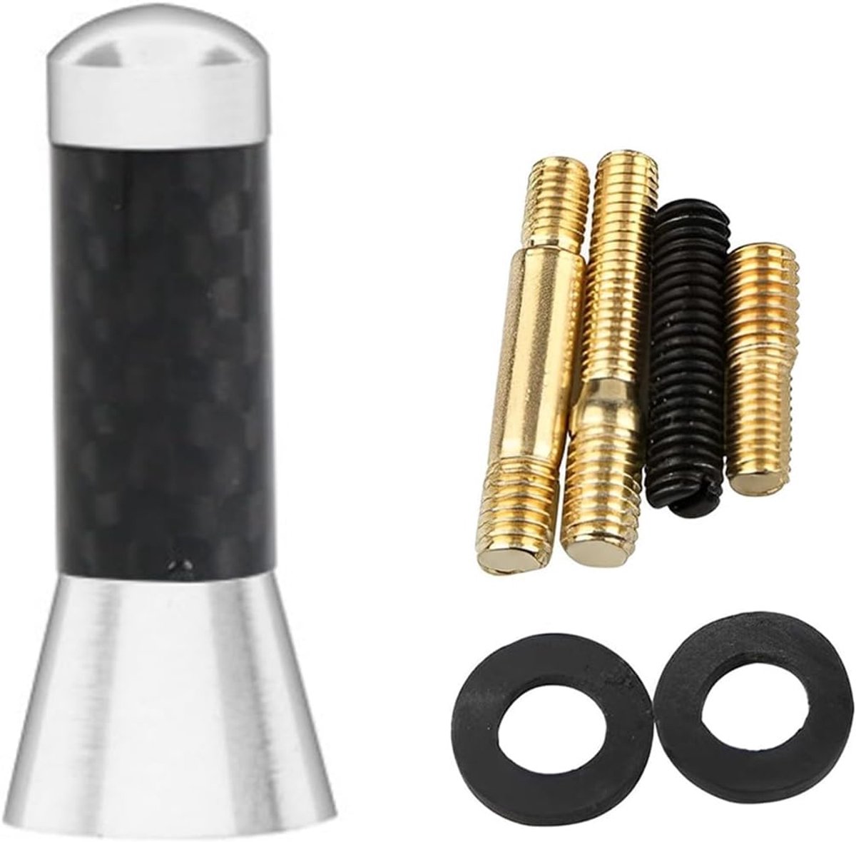 Autoantenne 3,5 cm - aluminiumlegering - zilverkleurig - universele vervanging voor FM/AM - ShopVlot