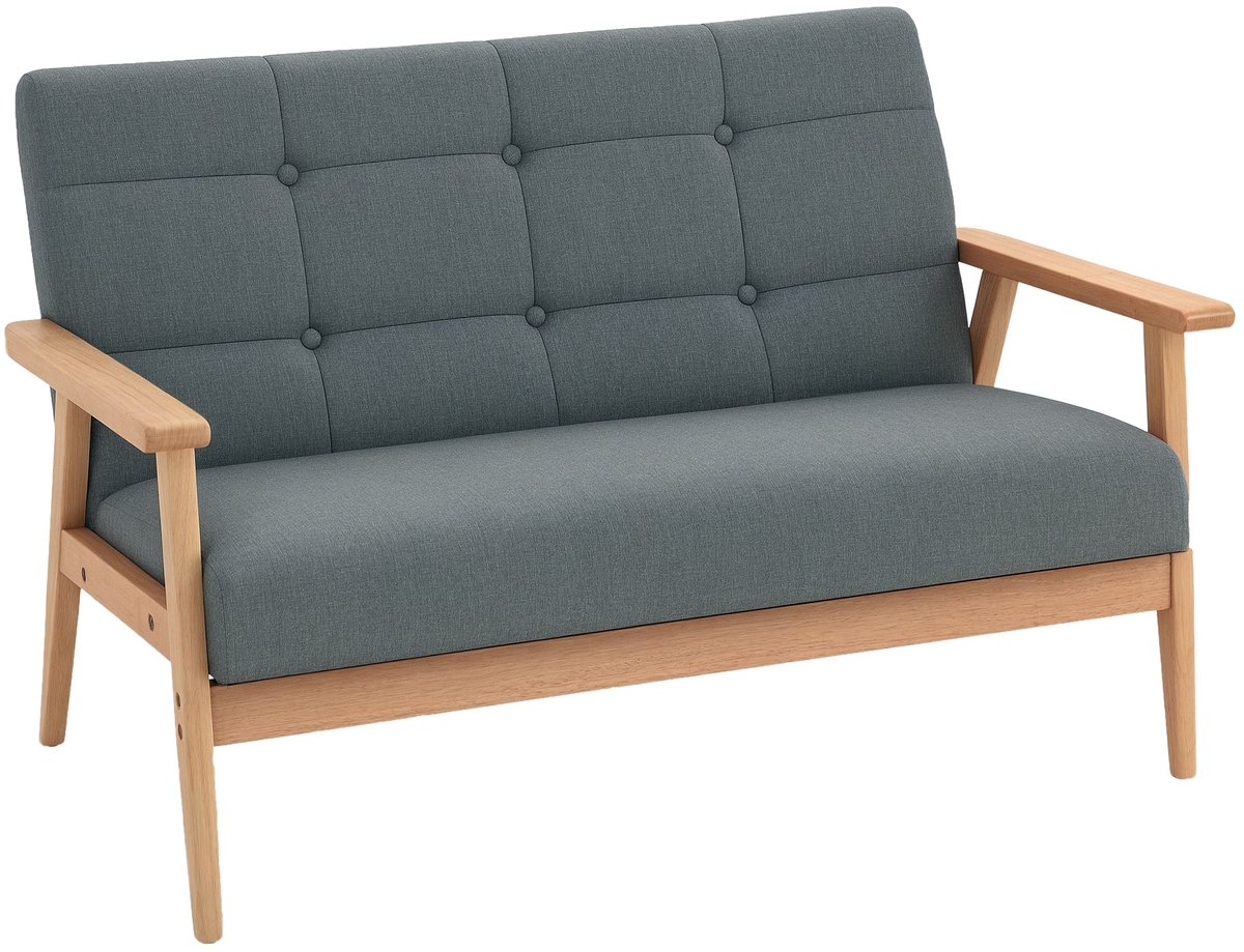 HOMCOM Tweezitsbank - Linnen - 115x66,5x73cm - Donkergrijs