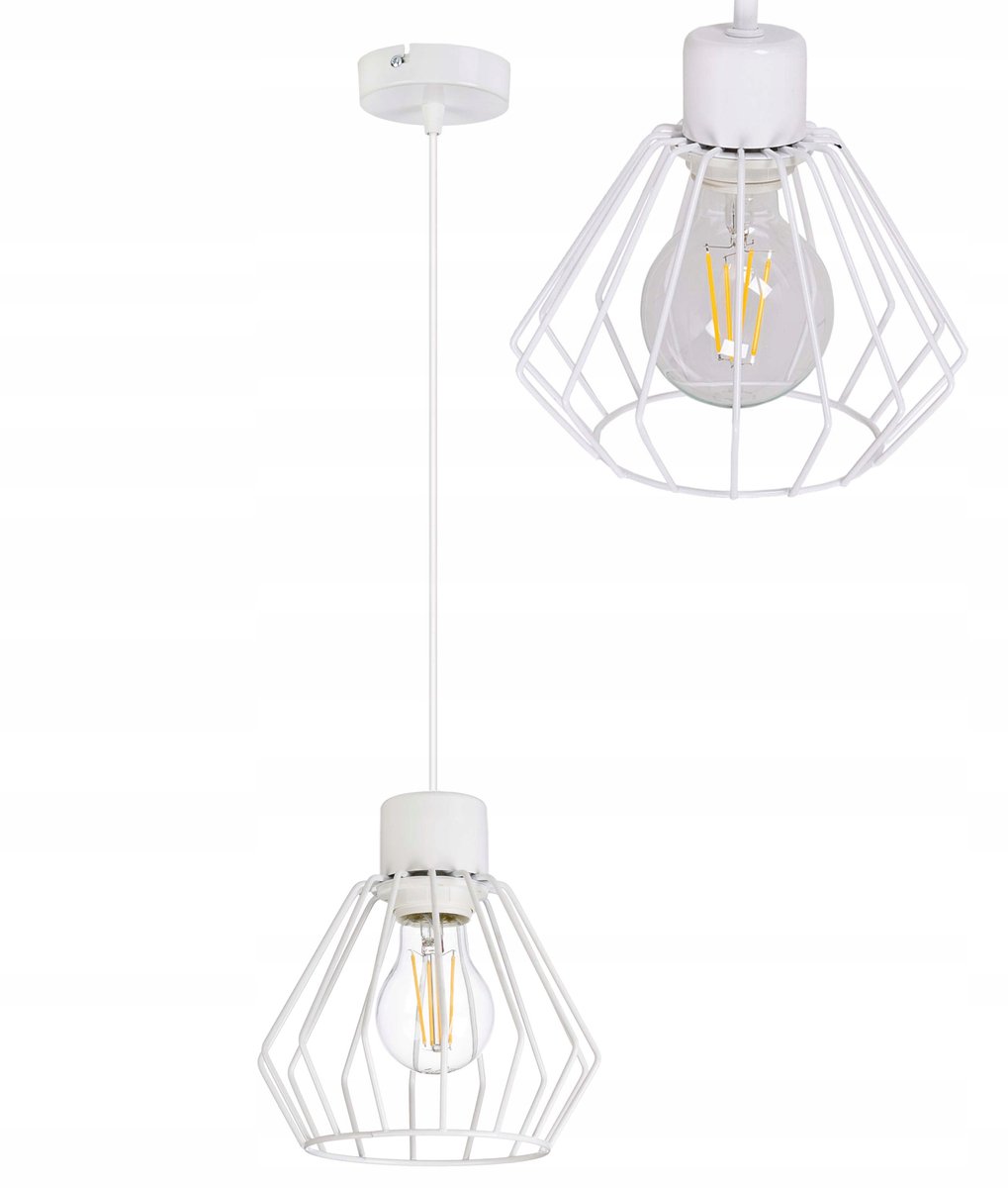 Hanglamp Loft E27 Metaaldraad Wit - Stijlvol & Functioneel