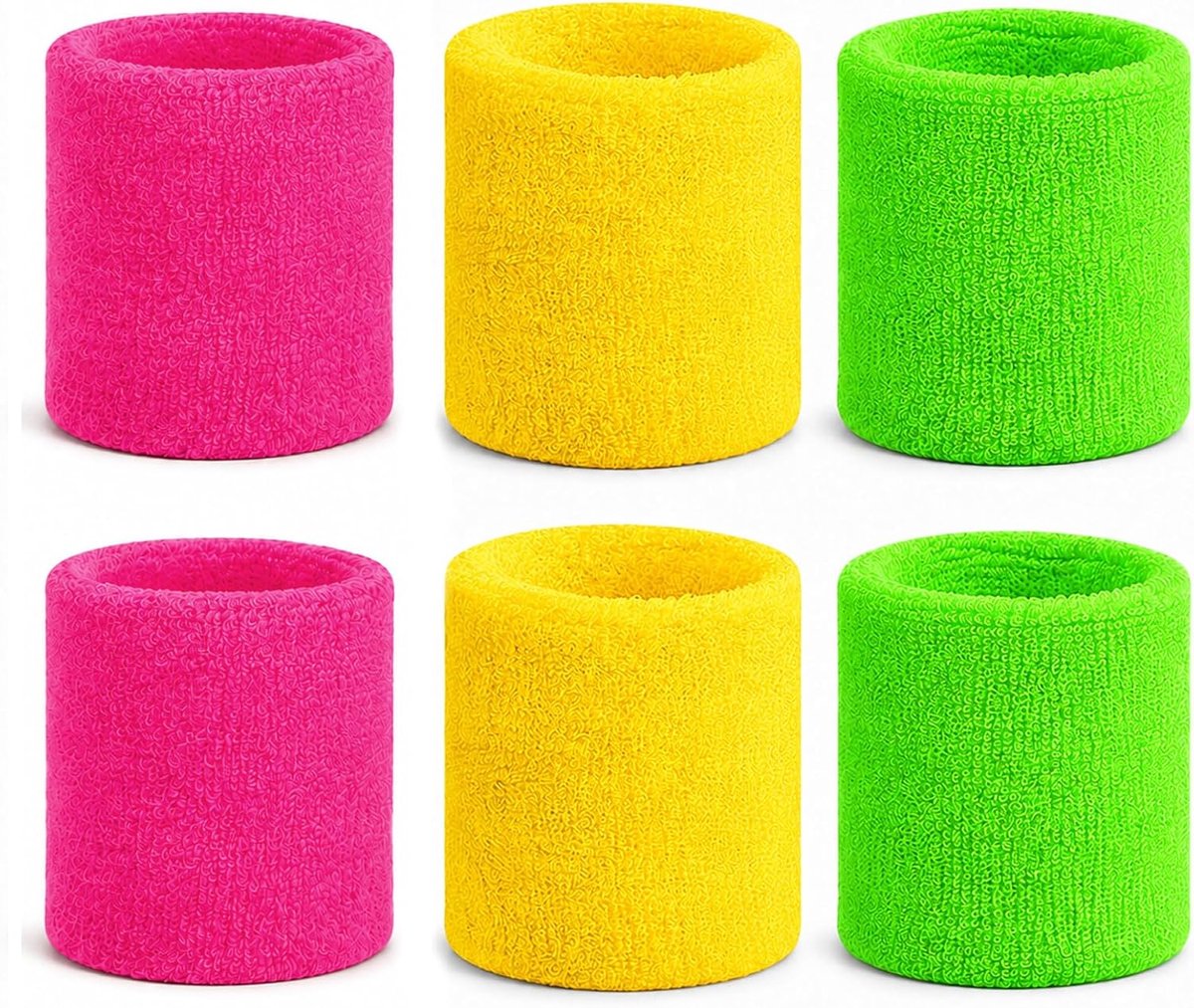VIKY Pack of 6 Sweatbands for Wrist, Fitness, Sweatbands, Boys and Girls - ShopVlot