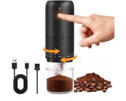 MERTTURM Draagbare Elektrische Koffiemolen, Keramische Kegelmaalsteen,Zwart - ShopVlot