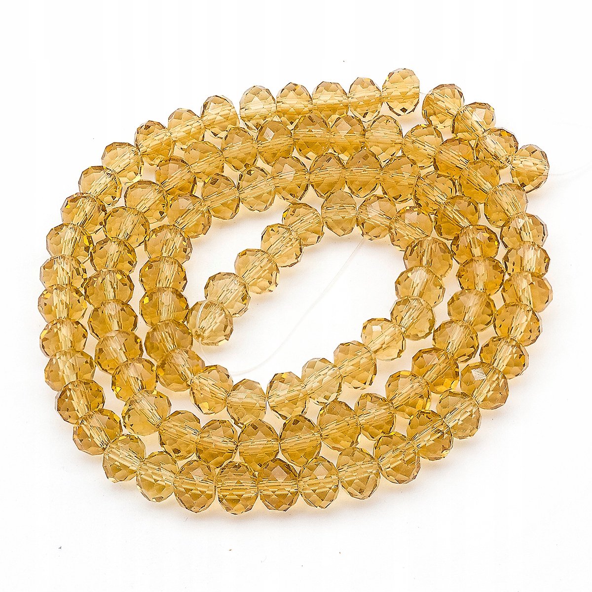 Glazen Kristallen Kralen Rondel Licht Goud 6x4mm 92st/36cm