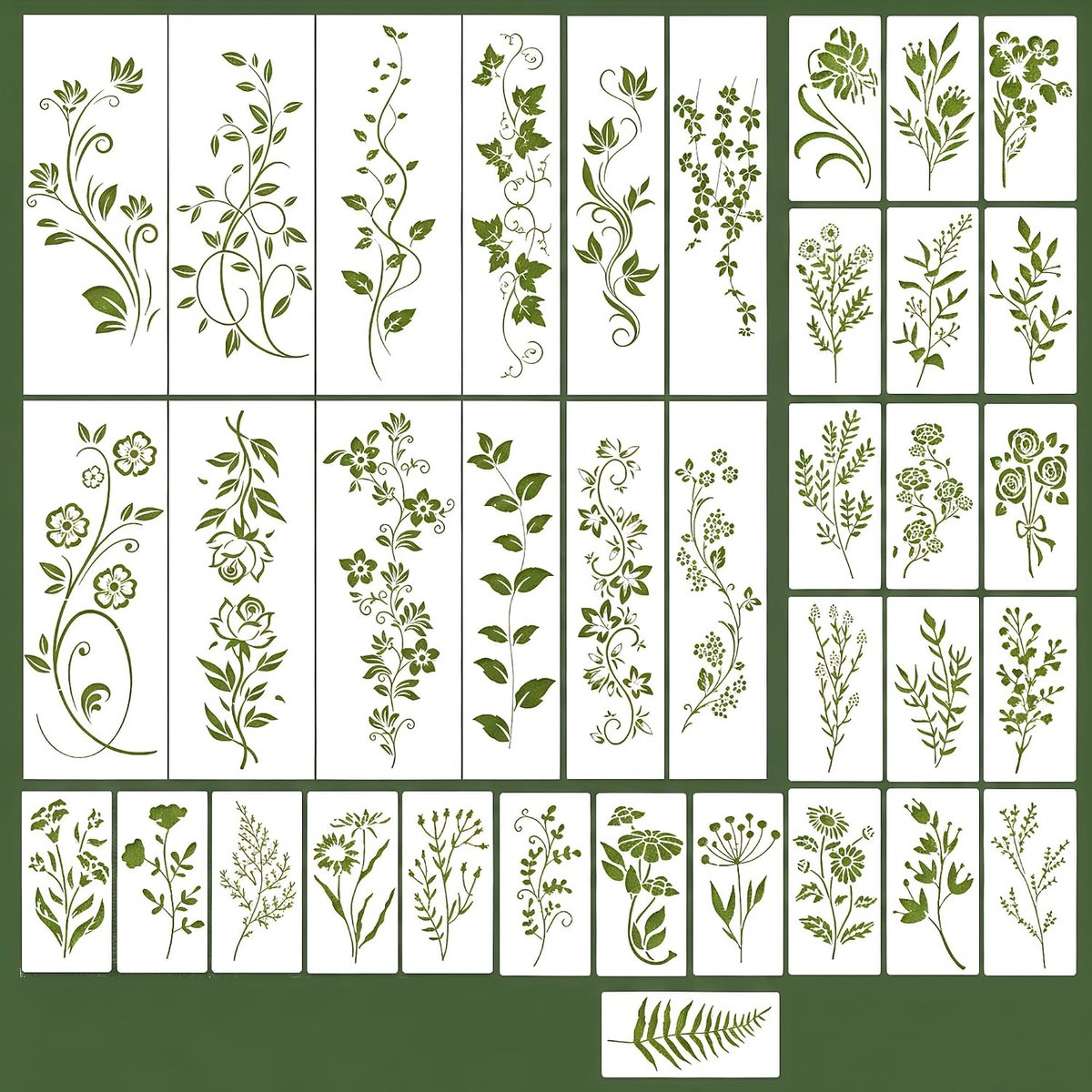 36 stuks bloementekensjablonen, doe-het-zelf kunstsjablonen - ShopVlot