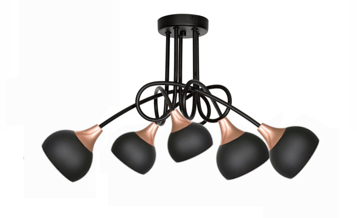 Moderne Hanglamp PRETTY 208 Zwart Metaal - 5xE27