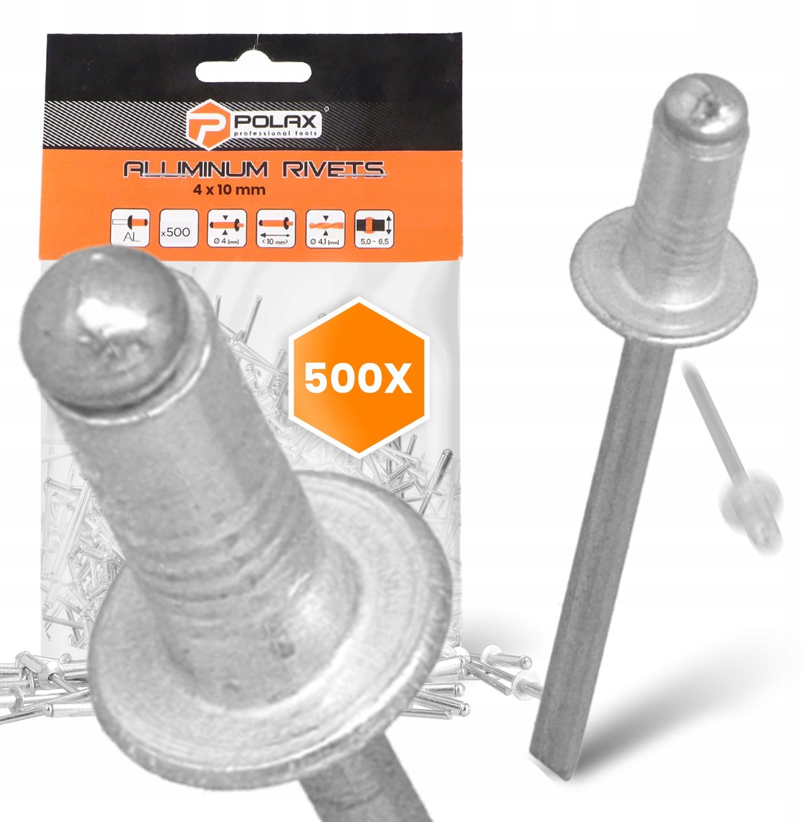 500x aluminium blinde dagspijkers 4x10 mm verzinkt - Sterk & Licht