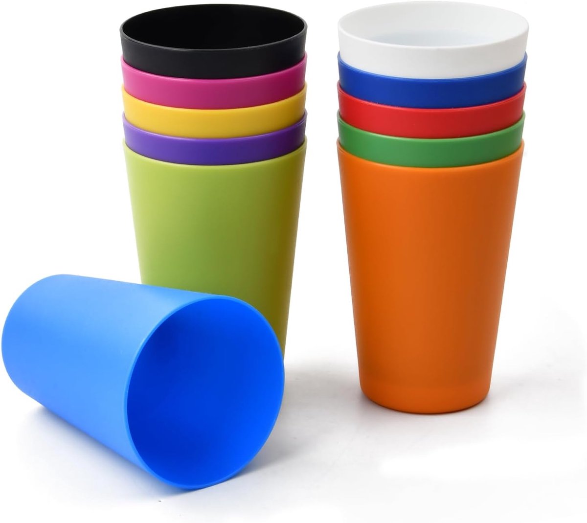 11 stuks kleurrijke plastic bekers, herbruikbare onbreekbare drinkbekers voor kinderen, 260 ml, campingbekers - ShopVlot