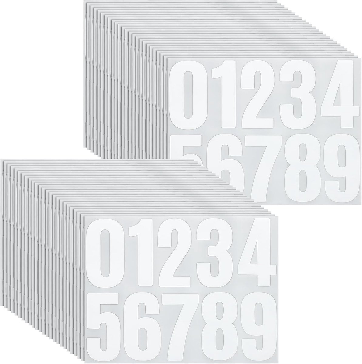 50 stuks cijferstickers wit 29 x 22 cm, zelfklevend huisnummer voor brievenbus en vuilnisbak - ShopVlot