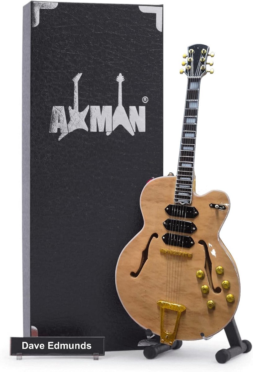 Dave Edmunds Blonde Hollow Body Archtop Elektrische Gitaar - Miniatuur Gitaar Replica - Muziekgeschenken - ShopVlot
