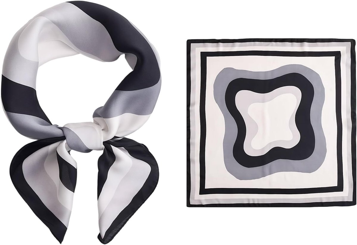 Zimoer 1 x Square Scarf for Women Imitation Silk Versatile Scarf for Hair, Fashion Accessory and Elegant Bandana (70 x - ShopVlot
