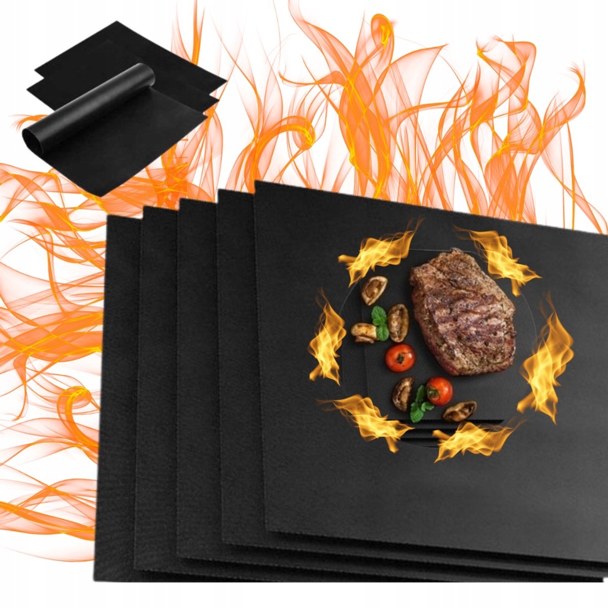 12x Teflon Grillmat - Antiaanbaklaag - Herbruikbaar - Oven & Grill