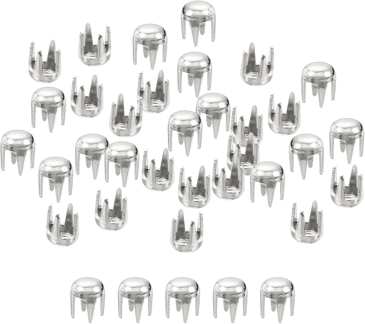 sourcing map 200pcs 2.5mm Silver Round Dome Rivets Metal Claw Beads Nail Head Rivets Punk Rock DIY for Leather Craft - ShopVlot