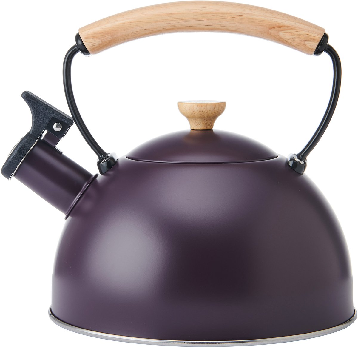 La Cafetière - Fluitketel - RVS - Houten Handgreep - Paars - 1.6L