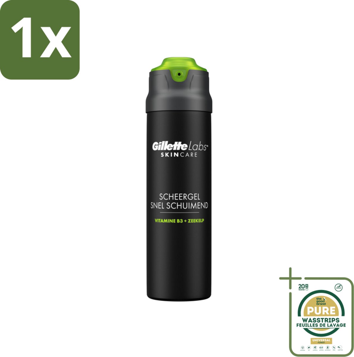 1 x GilletteLabs - Scheergel - Snel Schuimend - Gemakkelijk Afspoelbaar - 198 ml- Scheergel - Snel Schuimend - Afspoelbaar - Huidcomfort - Verkoelend