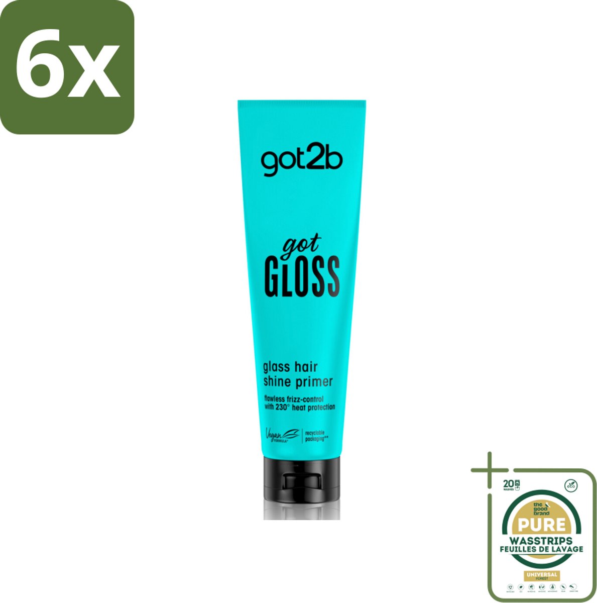 Got2B - Haarprimer - Got Gloss - 150 ml - Voordeelverpakking - 6 stuks - Pluiscontrole - Hittebescherming